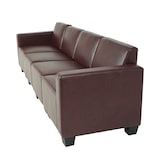 thumbnail of Modular 4-Sitzer Sofa Couch Lyon, Kunstleder ~ rot-braun