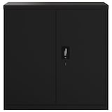 thumbnail of Décoshop26 - Cajoneras de oficina con puertas con cerradura 90 x 40 x 90 cm acero negro DEC024595