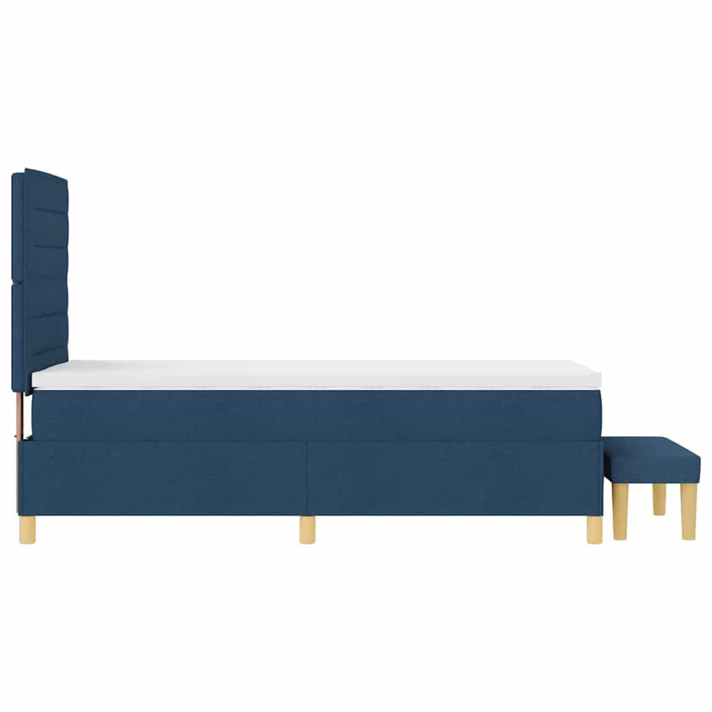vidaXL Boxspringbett mit Kopfteil Blau 200 x 90 cm Stoff