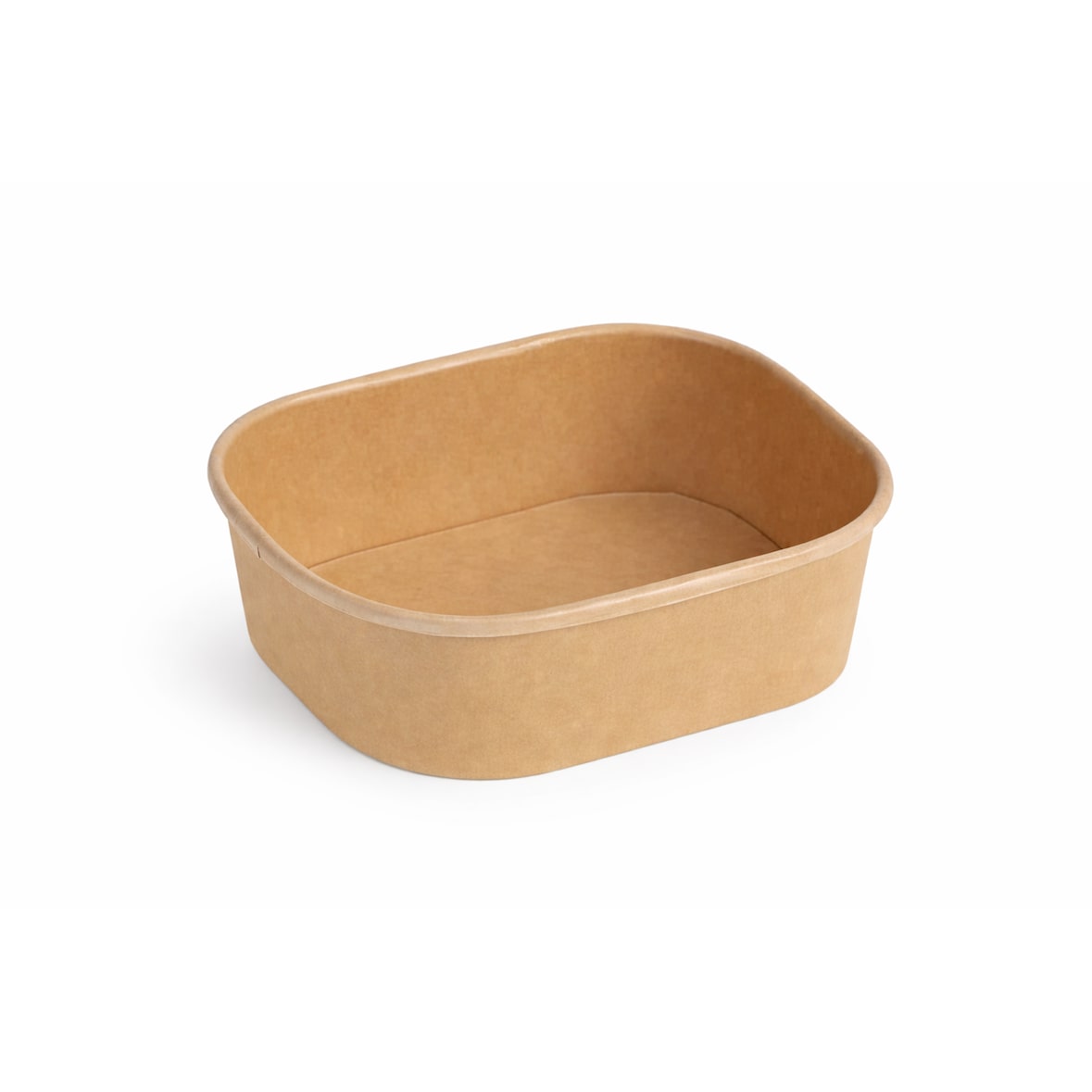 RyanPack Rechteckige Salatschale aus Pappe – Take-away Schale – Braun – 1000 ml – 300 Stück (Karton)