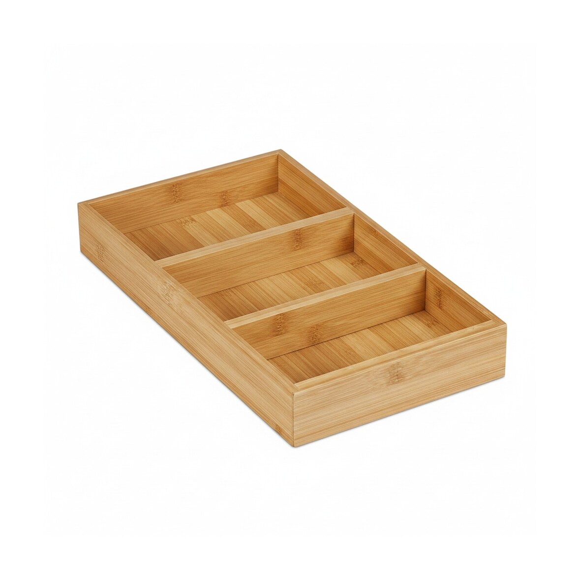 Relaxdays Gewürzregal für Schublade, 3 Stufen, liegend, aus Bambus, HxBxT: 5x20x37 cm, Gewürzschubladeneinsatz, natur