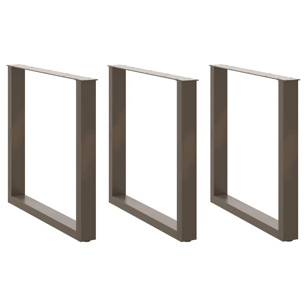 Helloshop26 - Juego de 3 patas de mesa en forma de U para mesa de oficina y comedor 80 x 72-73 cm en acero natural 02_0057447