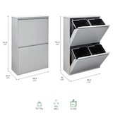 thumbnail of ARREGUI Basic CR602-B Recycling Abfalleimer / Mülleimer aus Stahl mit 4 Inneneimern, 4 Fach Mülltrennsystem, 4 x 17L (68 L), hellgrau