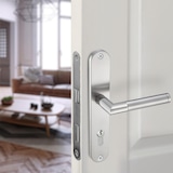 thumbnail of Langschild Drückergarnitur Edelstahl glanz poliert ELEN PZ - Profizylinder Türbeschlag