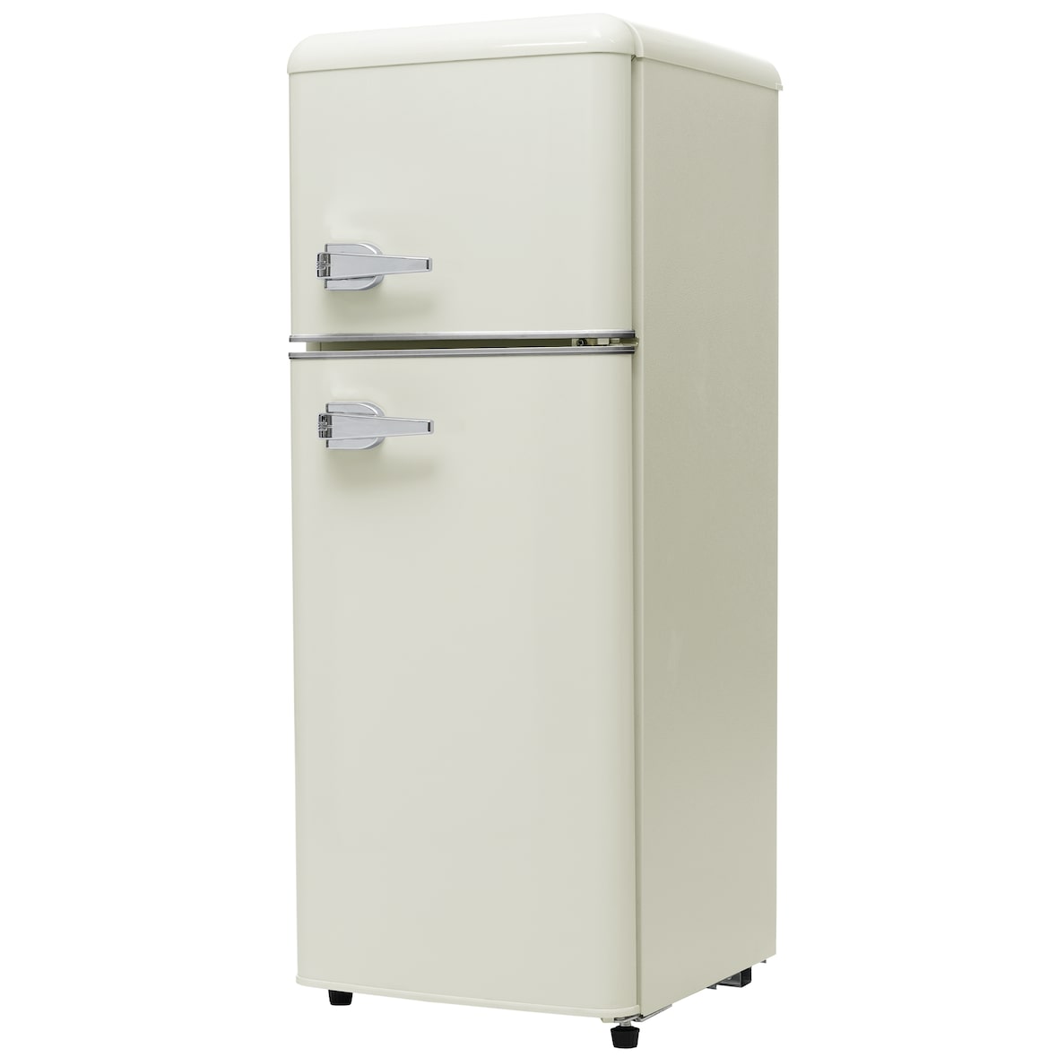 Merax Retro Mini Kühlschrank mit Gefrierfach, 92L, 2 Türen, 105,5 cm, kompakt für Single, Büro & Hotel Minibar, LED, 116 kWh/Jahr, Weiß