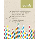 thumbnail of Trinkhalm in gestreift Rosa Gelb Blau Grün aus Papier, Ø 8 mm / 20 cm, 150 Stück in Folienbeutel