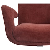 thumbnail of Sedia da pranzo HWC-O78, sedia da cucina Sedia, girevole a ritorno automatico, tessuto/ceniglia (310 g/m²) Oeko-Tex ~ rosso-marrone