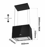 thumbnail of CIARRA A+++ 700 m³/h Hotte aspirante îlot suspendue Application Wi-Fi Fonctionnement tactile VM4850B