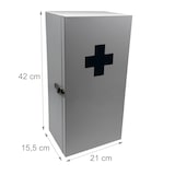 thumbnail of Relaxdays Medizinschrank, 3 Fächer, HxBxT: 42 x 21 x 15,5 cm, für Medikamente, Wandmontage, Arzneischrank, weiß/ grau