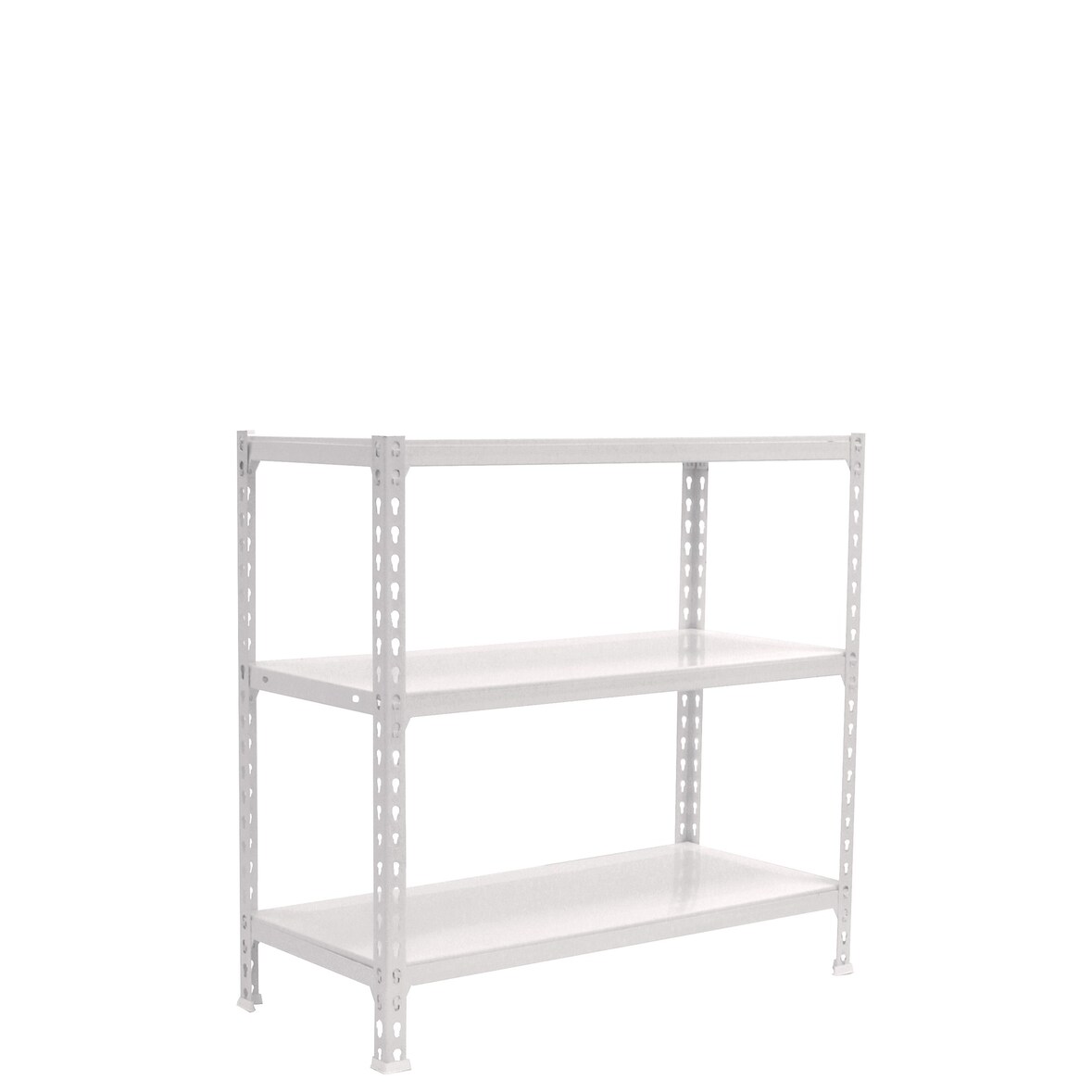 SimonRack Metallregal, 900x900x500 mm, 3 Ebenen, Metallboden, 180 kg Biegepunkt, Weiss - Simonclick