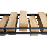 thumbnail of Raumteiler mit Pflanzkasten HWC-L32, Blumenkasten Raumtrenner, Holz-Stahl 116x118cm ~ Gestell schwarz, naturfarben