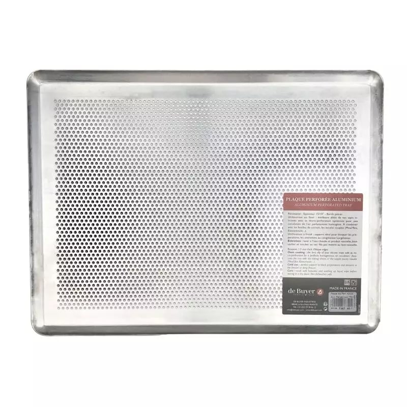 DE BUYER Backblech Aluminium mikroperforiert Rechteck grau Aluminium 40x30x1 cm