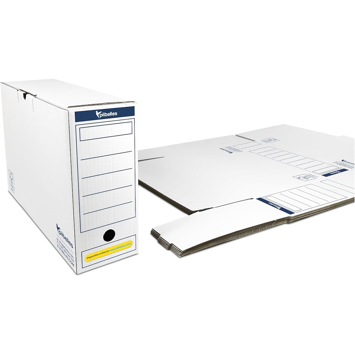 Pilbelles Archivador Definitivo 38x27x11,5 cm - 30 unidades - Archivadores de Oficina Caja de Archivo para Documentos