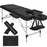 thumbnail of 2 Zonen Massageliege-Set mit Polsterung, Massagerollen und Aluminiumgestellschwarz