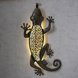 thumbnail of LED Solar Gartendeko GECKO Terrasse Hauswand Wanddeko H: 72cm braun