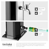 thumbnail of tectake ducha solar ofanto 35l negro plata cabezal giratorio 360 grados compacto eficiente ahorro agua