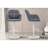 thumbnail of Sgabello da bar Natoma in similpelle grigio/Metallo bianco opaco