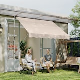 thumbnail of Toldo manual retráctil 300x150x170-280 cm toldo para balcón con altura ajustable manivela y protección solar para terraza jardín beige