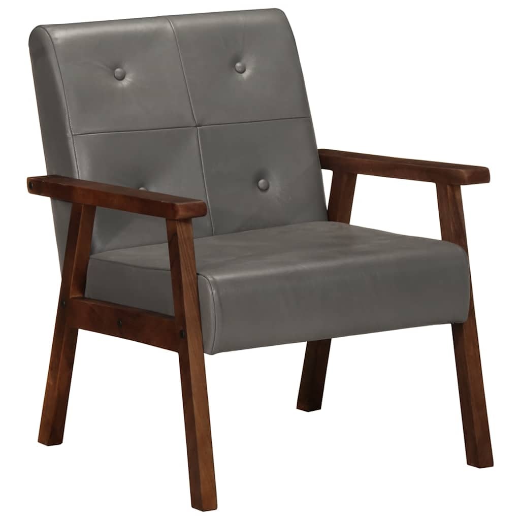 vidaXL Sessel Grau Echtleder