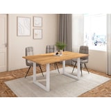 thumbnail of Suporte, Pés, Base, Apoio, Em forma de U, Pés de mesa em madeira maciça, Sala de jantar, Escritório, Laca branca, 70x71cm _ PATASSOLIDUBL