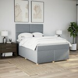 thumbnail of vidaXL Boxspringbett mit Matratze Hellgrau 140x190 cm Stoff