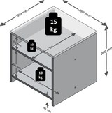 thumbnail of FMD Couchtisch mit Ablage Betongrau und Weiß