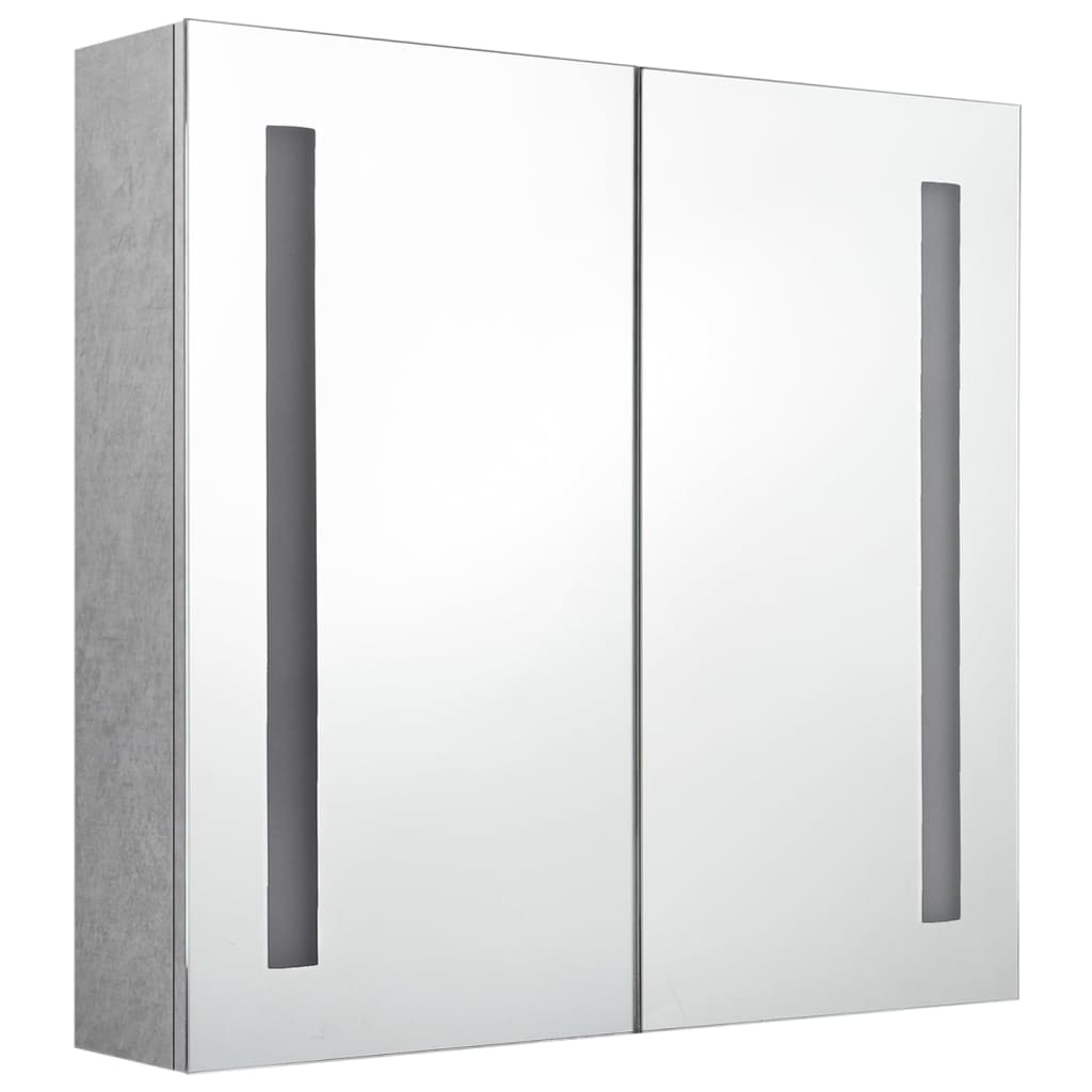 Helloshop26 - Badezimmerschrank mit LED-Spiegel 62 x 14 x 60 cm graues MDF 02_0006606