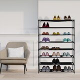 thumbnail of Relaxdays Schuhregal, mit 8 Ebenen, Metall Schuhablage, Stoff Ablage, Schuhgestell für den Flur, Schuhständer, schwarz