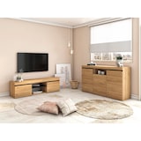 thumbnail of TV-Schrank mod NATURALE ''Rovere/Nero'', 2 Türen und 2 Fächer, Wohnzimmer, 140x40x41cm _ TV140NATBOCA