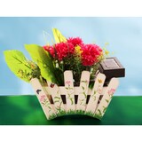 thumbnail of Süßer LED Blumenkasten aus Holz mit Kunstpflanzen Balkonkasten Deko Solarlampe Weiß