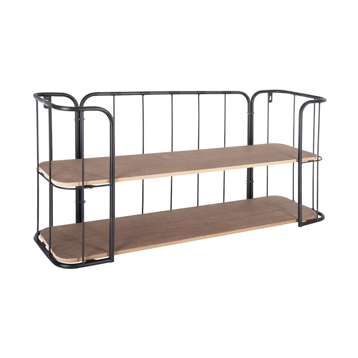 Étagère murale en Bois et Acier Noir 75 x 36 cm