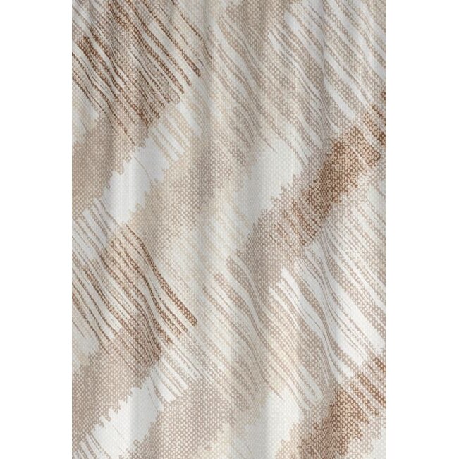 Textil Duschvorhang Paint Weiss Beige Braun 150x200 cm, inkl. Duschvorhangringe inkl. Beschwerung