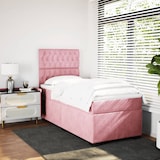 thumbnail of vidaXL Boxspringbett mit Matratze Rosa 90x200 cm Samt