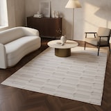 thumbnail of Teppich Outdoor 3D-Effekt Wetterfest Waschbar Strapazierfähig Balkon Terrasse Küche OEKO-TEX Creme 200x290 cm – ORTLER von Kadima Design