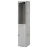 thumbnail of Décoshop26 - Spind/Schrank mit 2 abschließbaren Fächern graues Metall 185 x 38 x 45 cm 04_0001661
