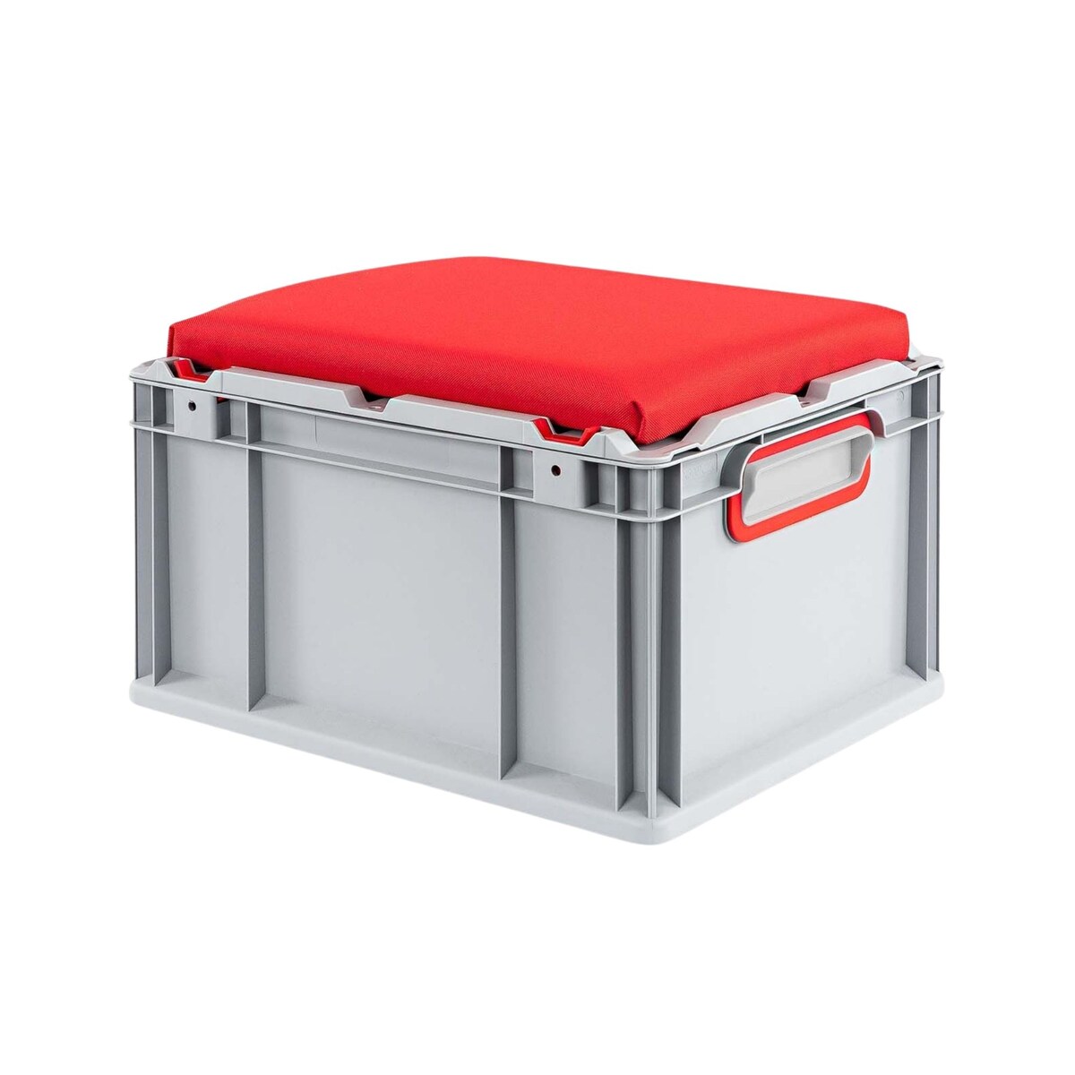 PROREGAL Eurobox NextGen Seat Box Rot | HxBxT 26,5x30x40cm | 20 Liter | Griffe geschlossen | Eurobehälter, Sitzbox, Transportbox, Transportbehälter