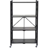 thumbnail of PROREGAL BERLINLODGE KLAP Étagère pliante avec roulettes, 4 étagères/compartiments, Noir, Charge max. 200kg, HxLxP 127x72x34cm