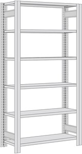 thumbnail of PROREGAL Fachbodenregal FALKE | Medium-Duty | Grundregal | HxBxT 250x128x50cm | 6 Ebenen | Fachlast 250kg | Beidseitig nutzbar | Verzinkt