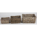 thumbnail of 3er Set Weidenkörbe Körbe Aufbewahrung Korb Dekokorb Holzkorb geflochten 23 - 37cm