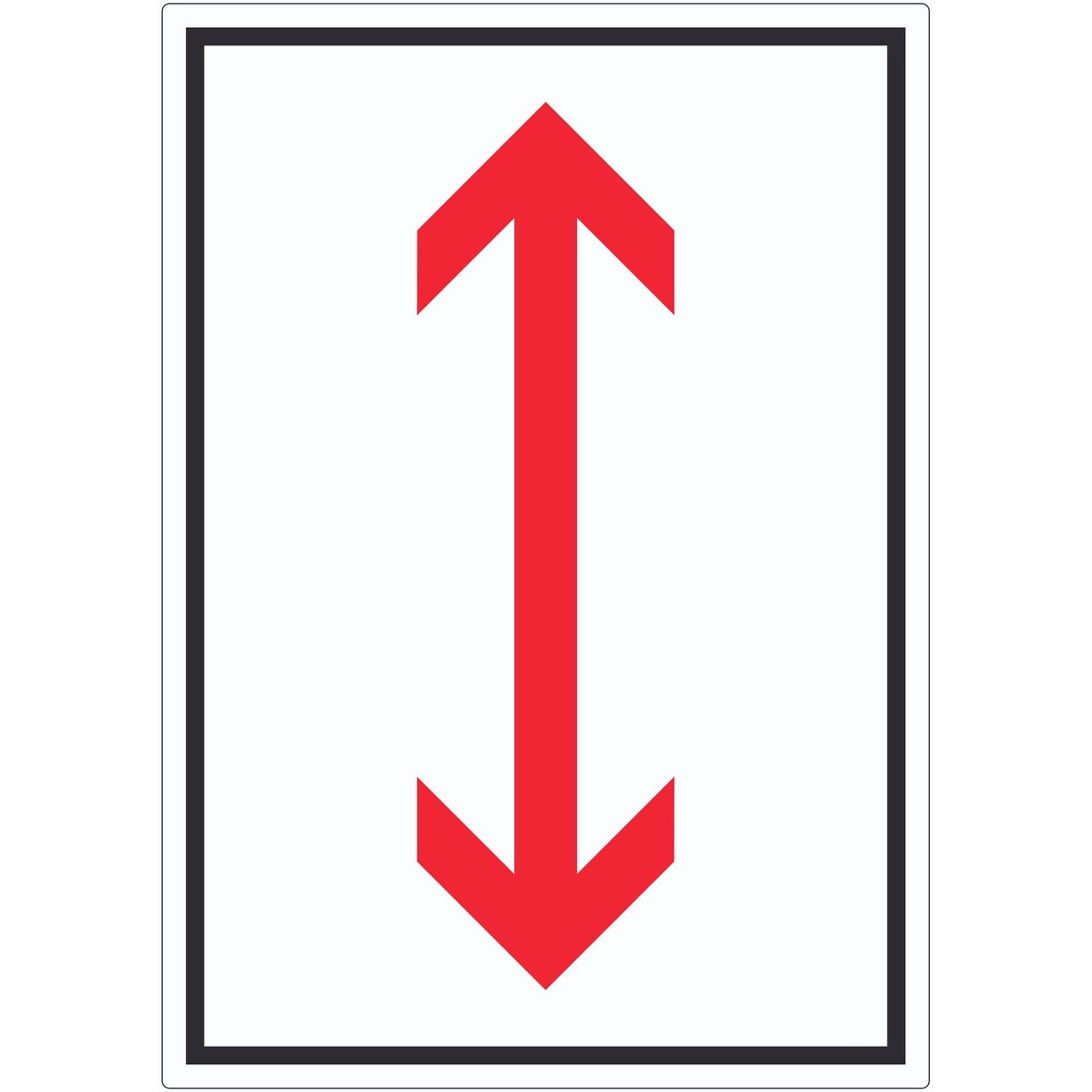 Richtungspfeil hoch runter Aufkleber hochkant rot weiss schwarz Pfeil A0 (841x1189mm)