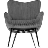 thumbnail of tectake Fauteuil Hygge rembourré, ergonomique, charge maximale 150 kg - Avec tabouret, Velours côtelé large anthracite/noir - 405594