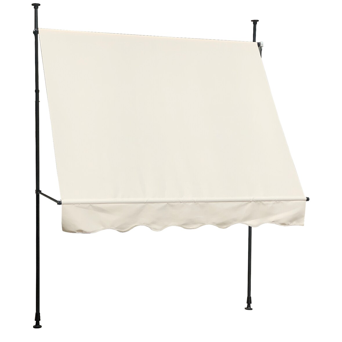 SVITA Klemmmarkise Balkonmarkise Sonnenschutz Markise Handkurbel ohne Bohren 120x300 cm (BxT) Beige