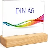 thumbnail of Tischaufsteller »Eiche« DIN A6 quer, Holz+Acrylglas