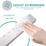 thumbnail of CHEFGASTRO Magnetleiste magnetische Messerleiste Messerhalter aus Stahl, HxBxT 4x40x1,6cm, Inkl. 3 silberne Haken, Silber, zum Kleben oder Schrauben
