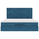 thumbnail of vidaXL Ottoman-Bett mit Matratzen Dunkelblau 200x200 cm Samt