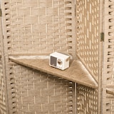 thumbnail of Biombo de 4 Painéis 160x170 cm Separador de Ambientes Dobrável com 2 Prateleiras de Exibição para Escritório Quarto Natural