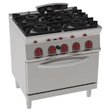 thumbnail of EURAST - Cocina 4 fuegos a gas 1 horno estático a gas gn 2/1 - 800x700x900 mm - 35,8 Kw - 35160317