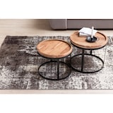 thumbnail of FineBuy 2er Set Beistelltische Massivholz Wohnzimmertisch Landhaus Metallgestell