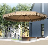 thumbnail of 4goodz Parasol met Volant en kantfranjes Ø264 cm - kantelbaar - Houtlook - kaki