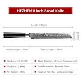 thumbnail of Hezhen - Damast Brotmesser - B1Z Classic Serie
